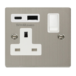 VPSS785WH Deco DECO 'NON INGOT' 13A 1  GANG  SWITC