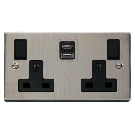 VPSS786BK Deco 2G 13A SW SKT 4.2A A&C USB VPSS BK