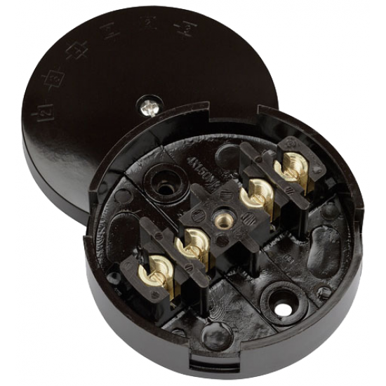 Click Scolmore WA076 Junction Box 4 Terminal 20A 80mm Brown