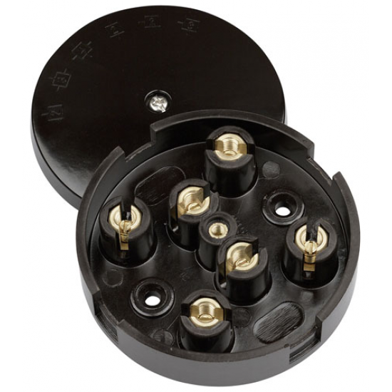 Click Scolmore WA078 Junction Box 6 Terminal 20A 90mm Brown
