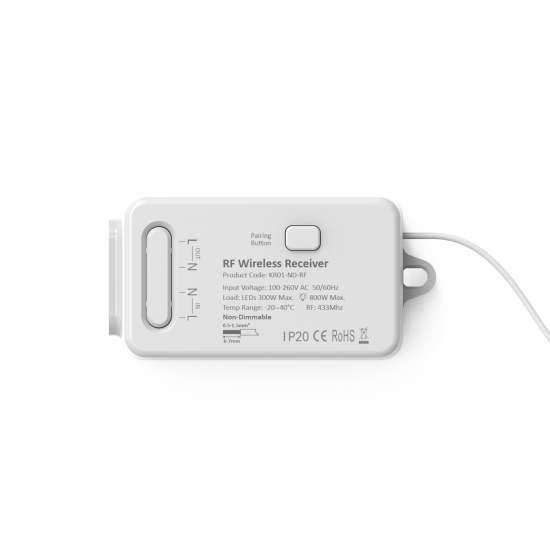 Forum CUL-40038 Culina Konect 1 Channel Kinetic Receiver White RF Non-Dimming Switch Receiver