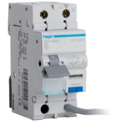 HAGER 16A 6KA RCBO 30ma 1P+N