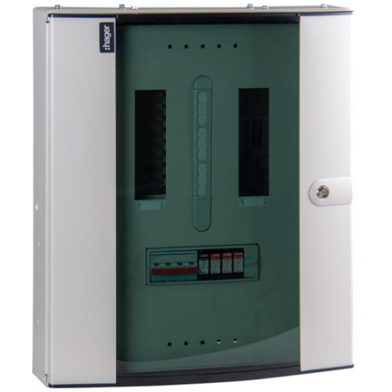 Hager JK106BGSPD 125A 6 Way Three Phase Distribution Board Surge Protected