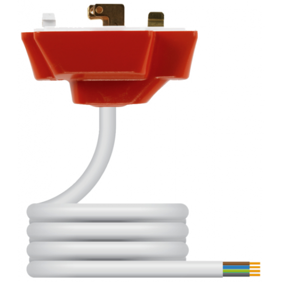 Hager Klik 6A 4 Pin Plug with Red Cover and 2m Cable