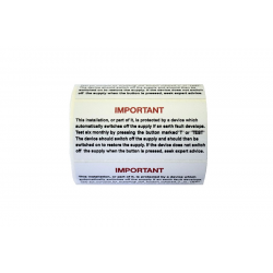 Ind Signs IS144100R RCD Test Lbl Roll100