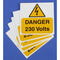 DANGER 230V RIGID S/A PVC PK 5