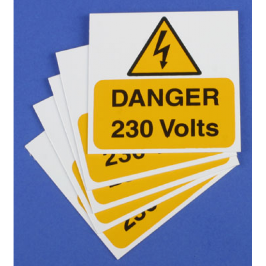 DANGER 230V RIGID S/A PVC PK 5