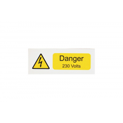 DANGER 230V S/A VINYL PK 10
