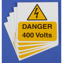 DANGER 400V RIGID S/A PVC PK 5