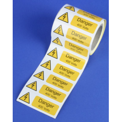 DANGER 400V S/A VINYL ROLL 250