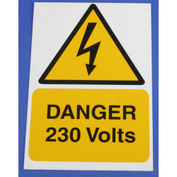 DANGER 230V RIGID S/A VINYL 1