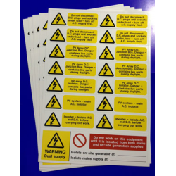 PV ARRAY LABEL SETS 5 SHEETS