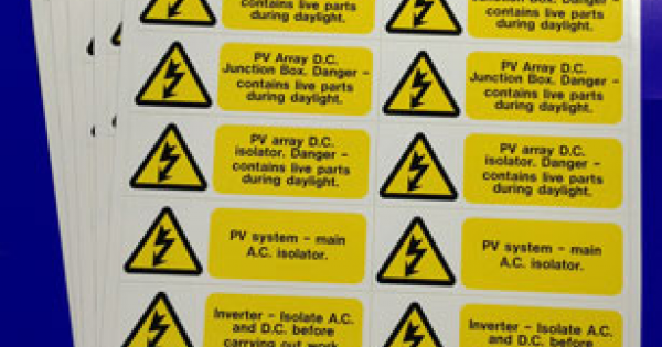 PV ARRAY LABEL SETS 5 SHEETS