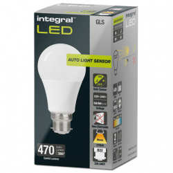 Integral LED 4.8W GLS Warm White BC Dusk To Dawn Sensor Light Bulb