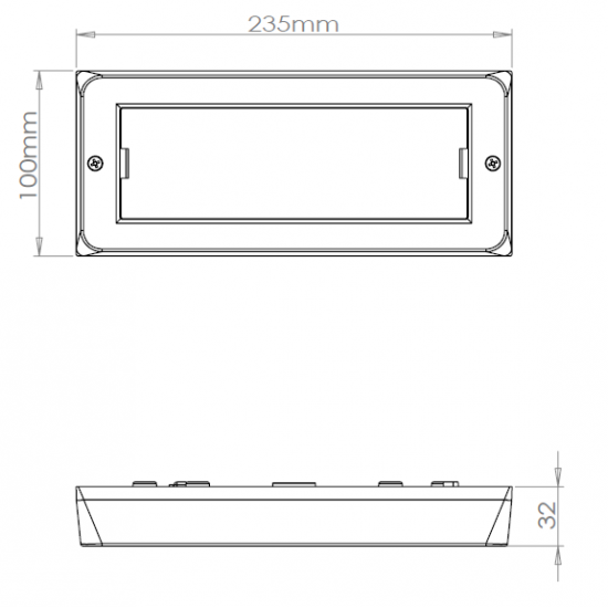 Knightsbridge ML Black IP65 5W Blue LED CCT Surface mounted brick light BL5BLBK