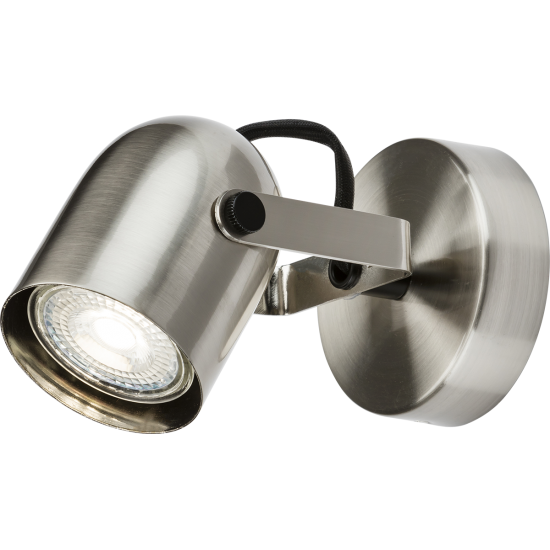 Knightsbridge CSPT1BC Brushed Chrome 50W Max GU10 LED Adjustable Single Spotlight