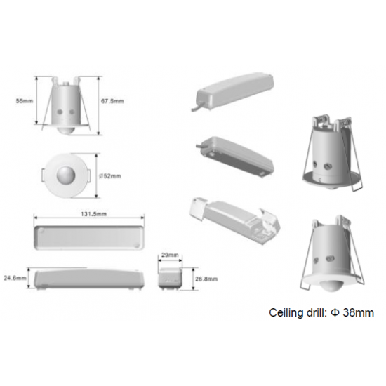 K/Bridge OS0019 Mini PIR Sensor 360Deg