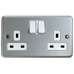 MK K2946ALM 13 Amp Twin Socket Metalclad