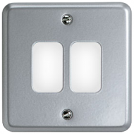 MK K3492ALM 2 Gang Face Plate Metalclad