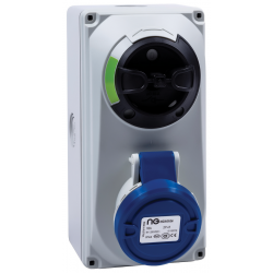 Switched interlock Socket 16A 240V 2P+E IP44