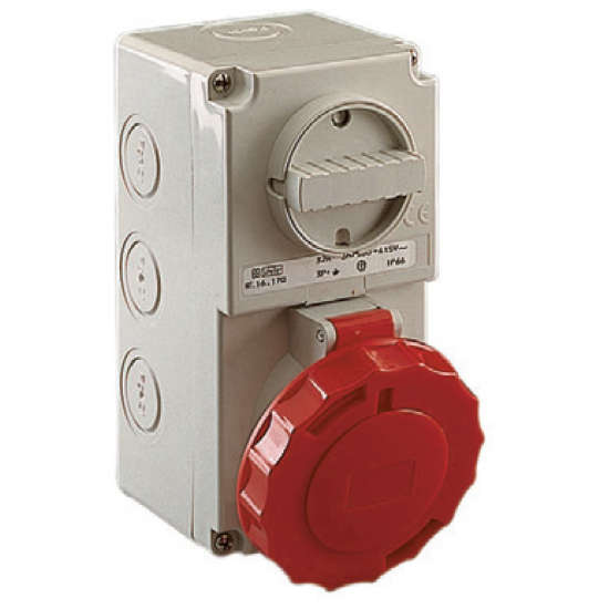 Switched Interlocked socket 32a 415V 3p+E
