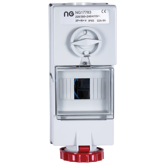 Industrial Socket 3Pin+Earth+Neutral 63A 415V