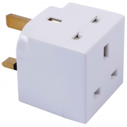 Niglon AD213 13 Amp Plug Adaptor 2 Way unfused 