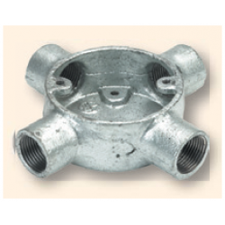 Metal Conduit 4way Box 20mm Galv