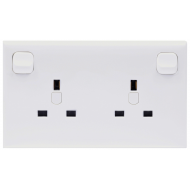 Niglon 13A Switched Socket Converter Single to Twin white 