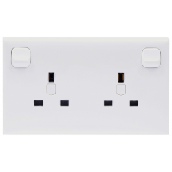 Niglon 13A Switched Socket Converter Single to Twin white 