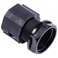 KCPG25B Male Fixed 1 Part Straight Connector Black