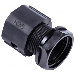 KCPG25B Male Fixed 1 Part Straight Connector Black