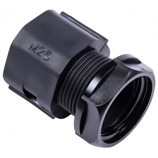 KCPG25B Male Fixed 1 Part Straight Connector Black