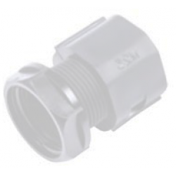 KCPG25W Male Fixed 1 Part Straight Connector White