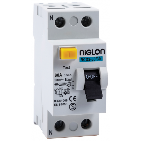 80A 30mA 1 Pole + Neutral RCD