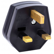 Plugtop Rubber 13A Black