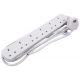 2 Metre 6 Gang Extension White