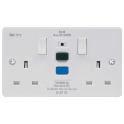 Niglon S132RCDW 13 Amp RCD Twin Switched Socket (Latching)