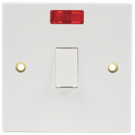 Niglon SP20DPN 20 Amp Double Pole Plate Switch with Neon