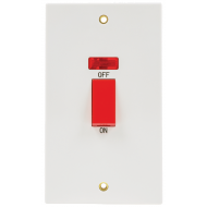 Niglon SP45LDPN 45 Amp Double Pole Vertical Plate Switch with Neon