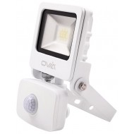Ovia Lighting OV10110WHCWPIR 10w LED White Floodlight with PIR Cool White