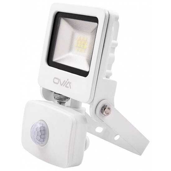 Ovia Lighting OV10110WHCWPIR 10w LED White Floodlight with PIR Cool White