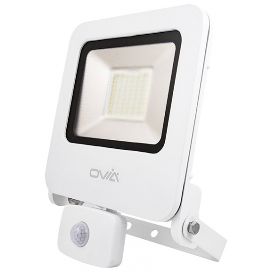 Ovia Lighting OV10150WHCWPIT 50w LED White Floodlight with PIR Cool White