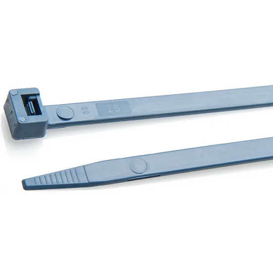 Metal Detectable Cable Ties 100mm x 2.5mm Blue Pack of 100