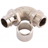 CF20S90E 20mm 90deg Swivel Elbow Nickel Plated Brass Fitting