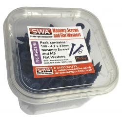 SWA FFC-MS4737M Self Tapping Masonry Screw 4.7mm x 37mm & Washers