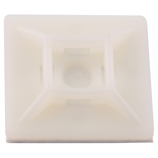 20x20mm Self Adhesive Cable Tie Base White