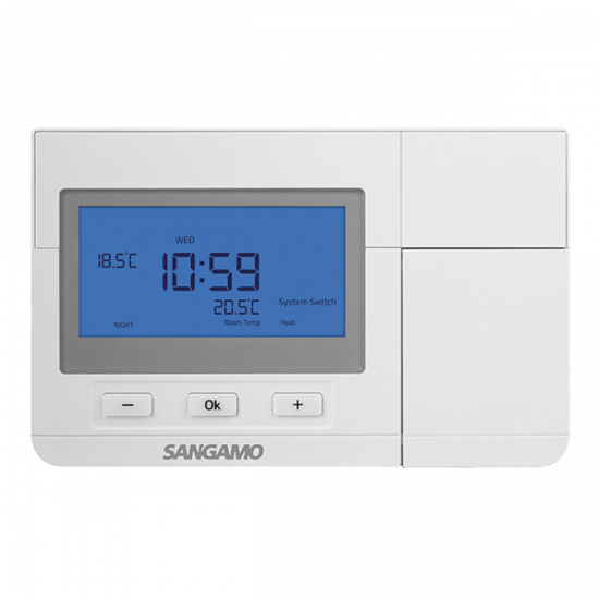 Sangamo Choice Plus Room Thermostat Digital White 7 Day Prog Frost CHPRSTATDP