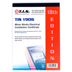 TIS TIS1906 Minor Works Installation Certificate