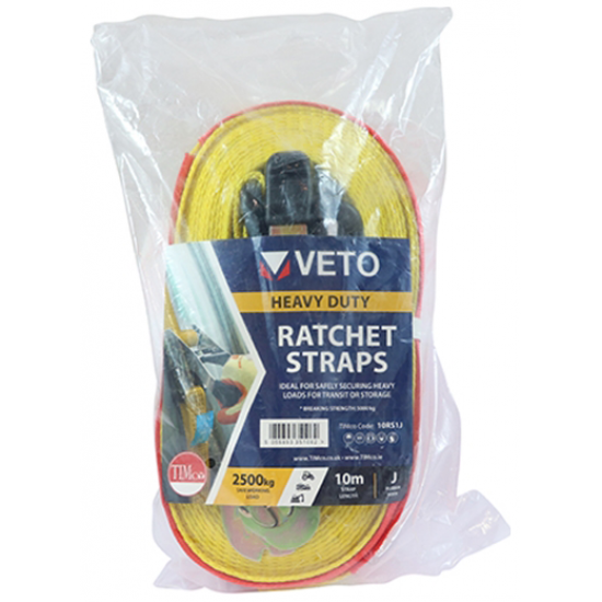 J Hook Ratchet Straps HD_10m x 50mm